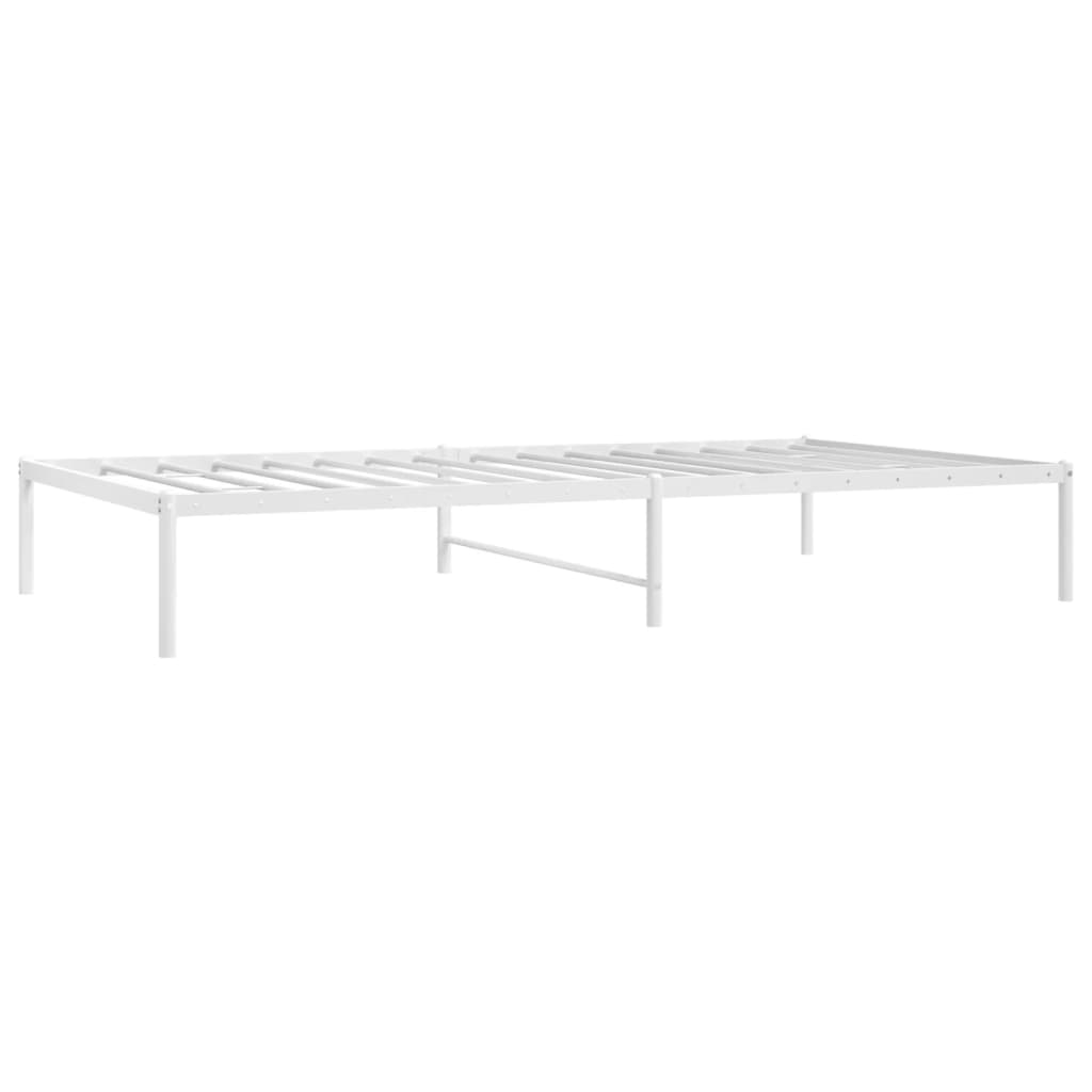 White Metal Bed Frame 75x190cm - Durable & Stylish Design