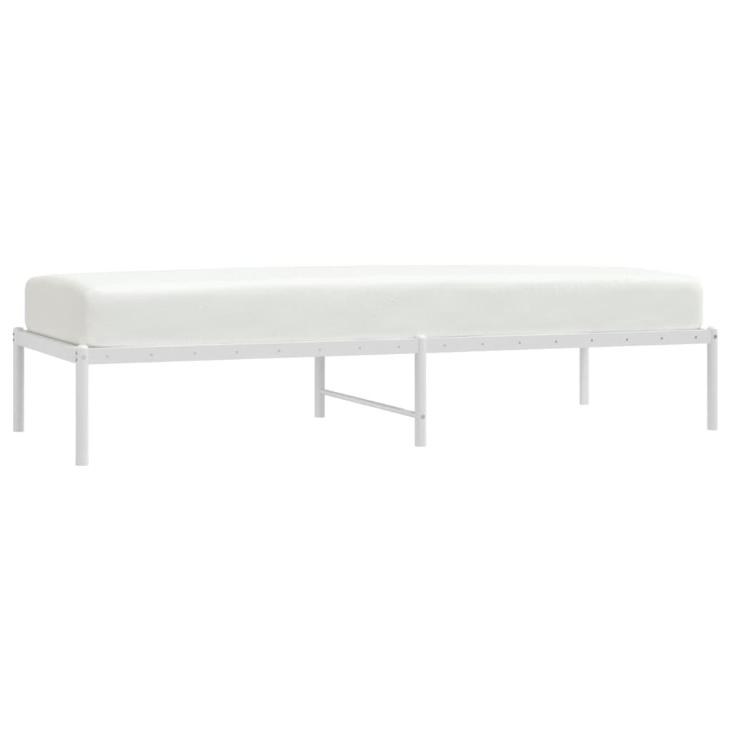 White Metal Bed Frame 75x190cm - Durable & Stylish Design