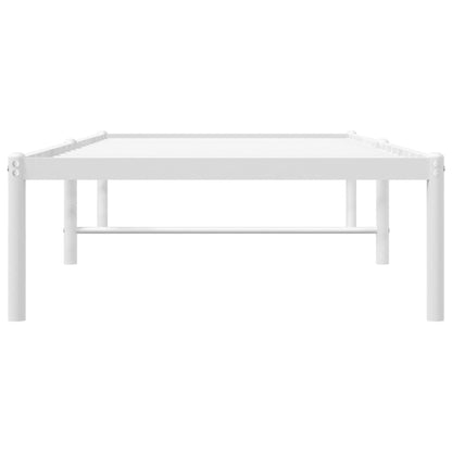 White Metal Bed Frame 75x190cm - Durable & Stylish Design