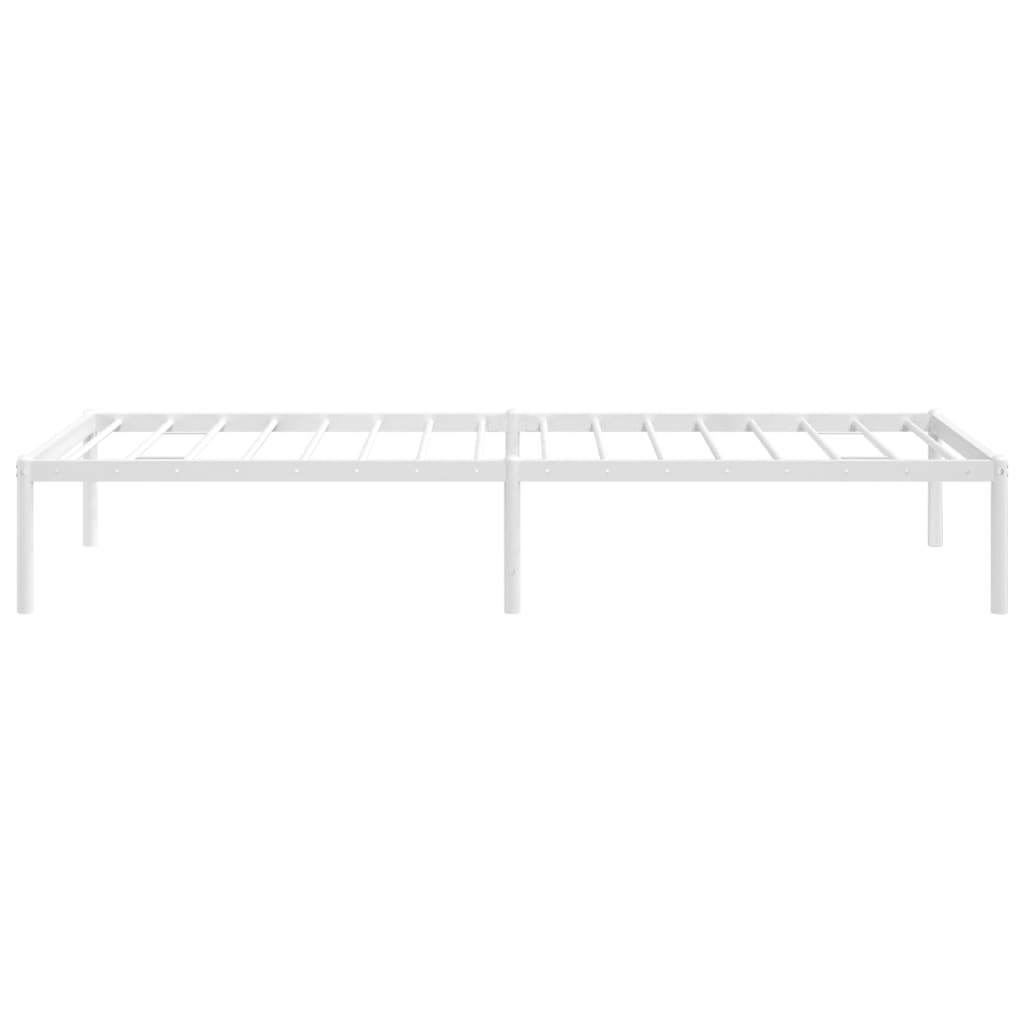 White Metal Bed Frame 75x190cm - Durable & Stylish Design