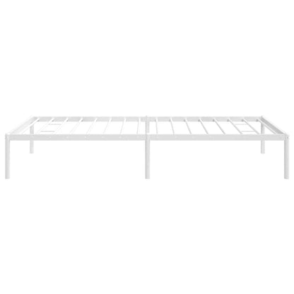 Elegant White Metal Bed Frame, No Mattress, 100x190cm