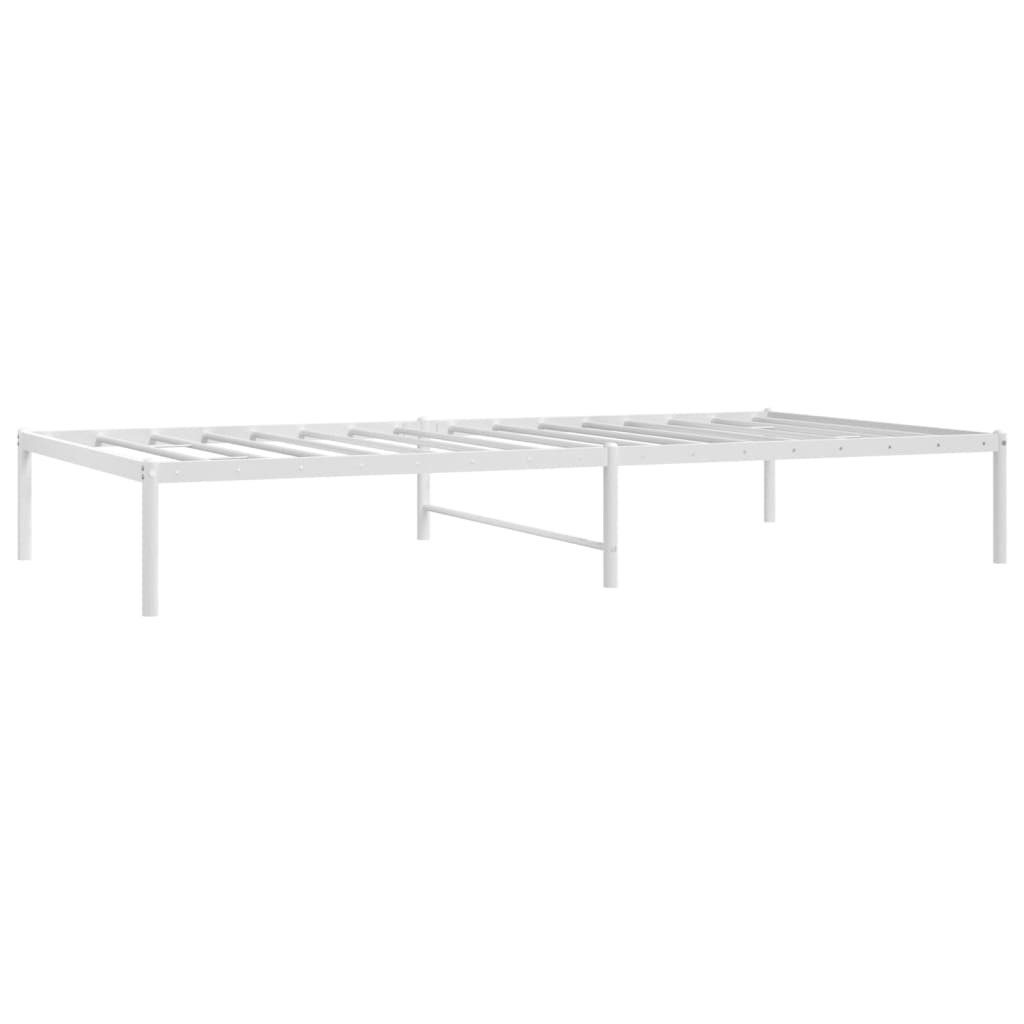 White Metal Bed Frame 100x200cm - Sturdy & Stylish Bedroom Furniture