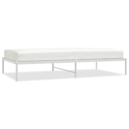 White Metal Bed Frame 107x203cm - Durable & Stylish Design