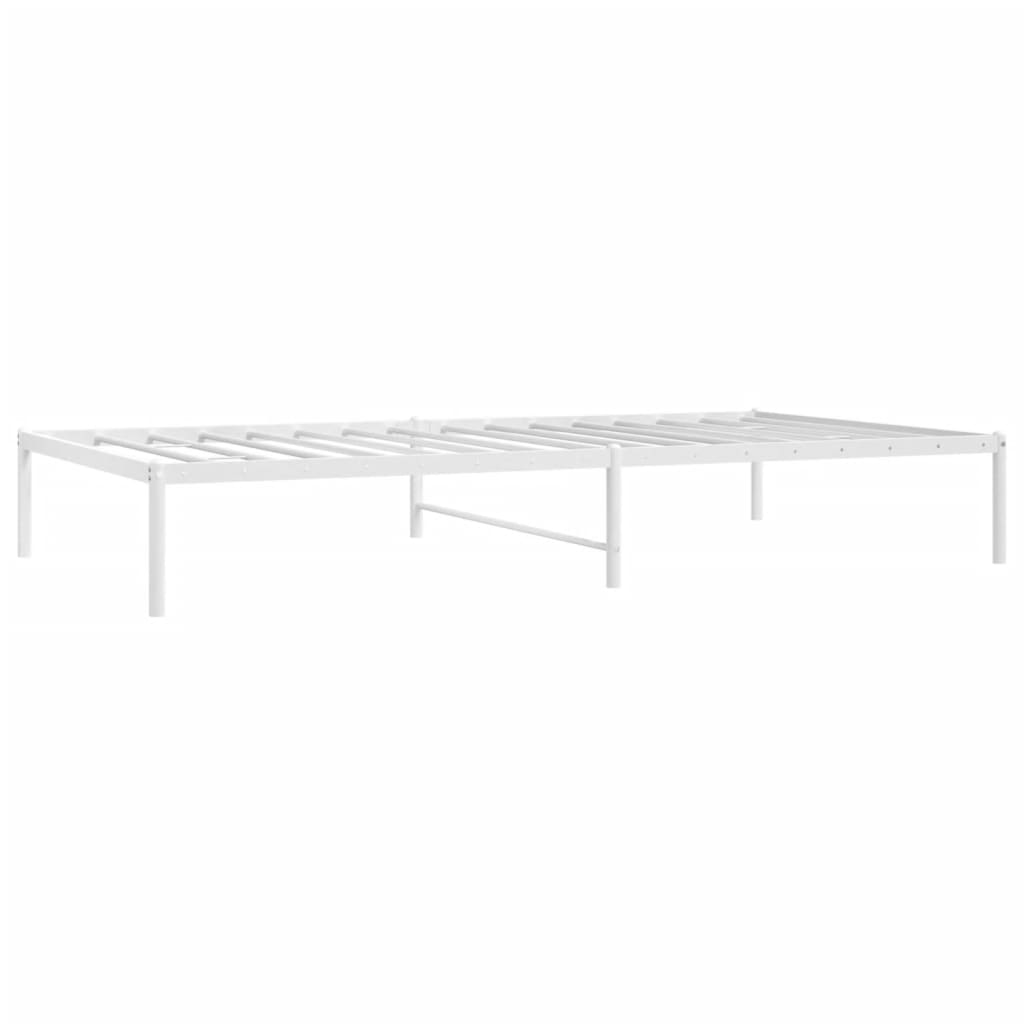 White Metal Bed Frame 107x203cm - Durable & Stylish Design