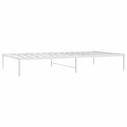White Metal Bed Frame 107x203cm - Durable & Stylish Design