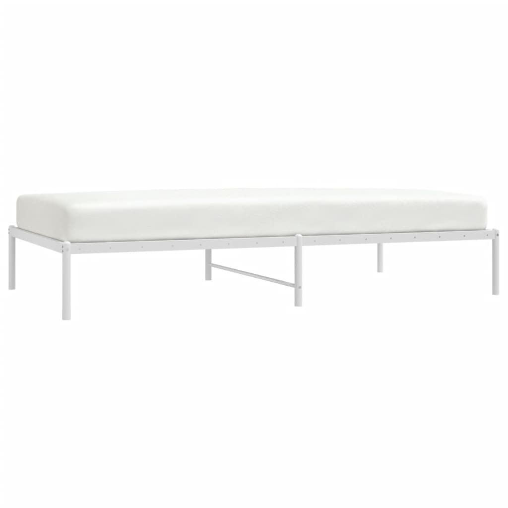 White Metal Bed Frame 107x203cm - Durable & Stylish Design