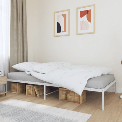 White Metal Bed Frame 107x203cm - Durable & Stylish Design