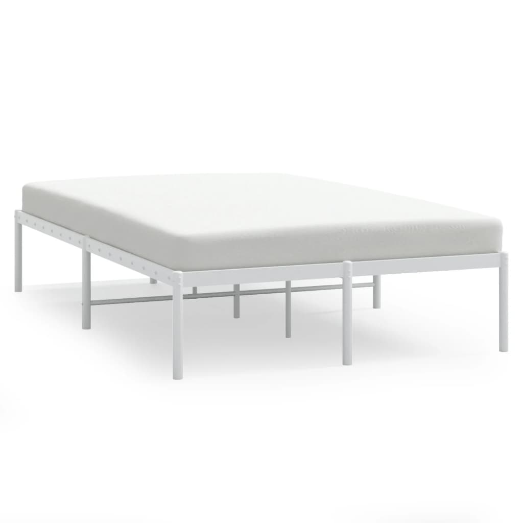 White Metal Bed Frame 120x190cm - Sturdy & Stylish Bedroom Furniture