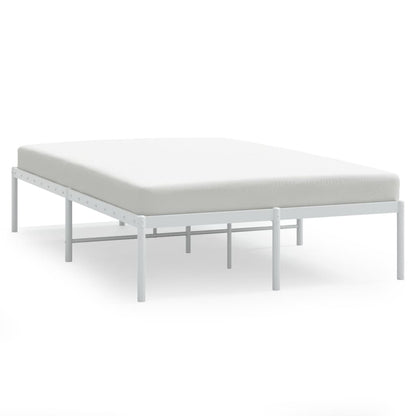 White Metal Bed Frame 120x200cm - Sturdy Steel Construction