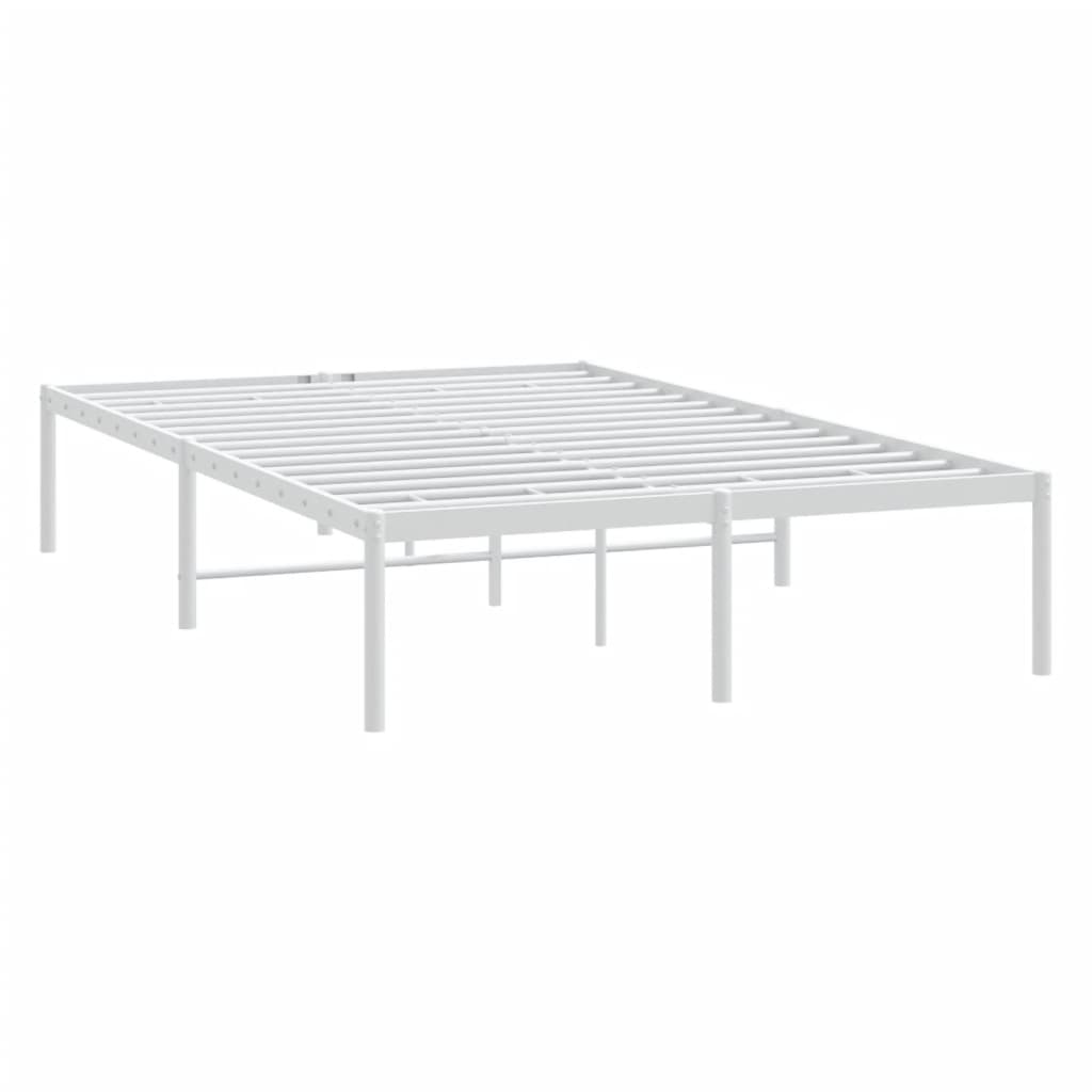 White Metal Bed Frame 120x200cm - Sturdy Steel Construction