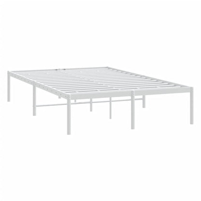 White Metal Bed Frame 120x200cm - Sturdy Steel Construction