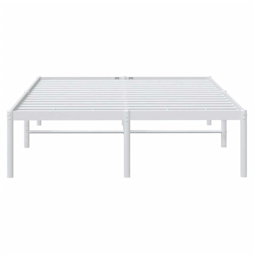 White Metal Bed Frame 120x200cm - Sturdy Steel Construction