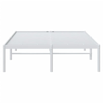 White Metal Bed Frame 120x200cm - Sturdy Steel Construction