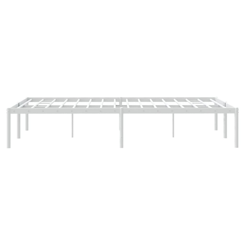 White Metal Bed Frame 120x200cm - Sturdy Steel Construction