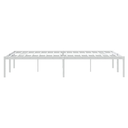 White Metal Bed Frame 120x200cm - Sturdy Steel Construction