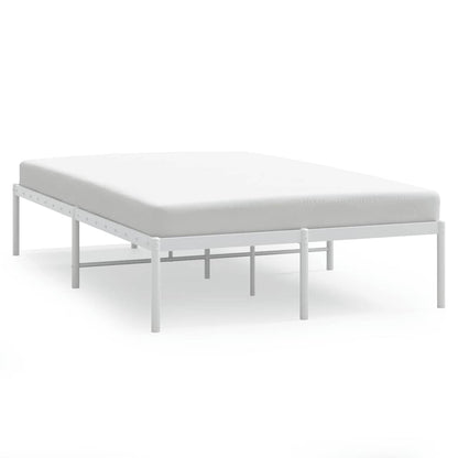 White Metal Bed Frame 135x190cm - Sturdy & Stylish Design