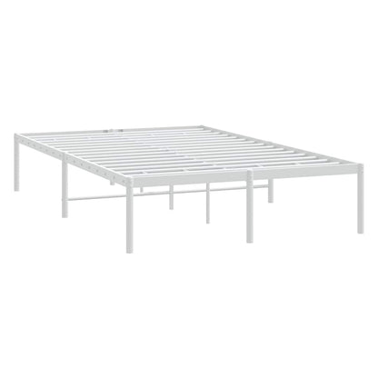 White Metal Bed Frame 135x190cm - Sturdy & Stylish Design