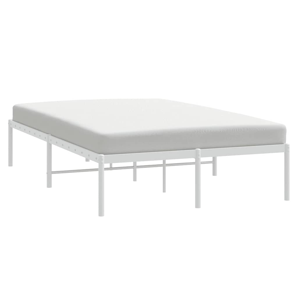 White Metal Bed Frame 135x190cm - Sturdy & Stylish Design
