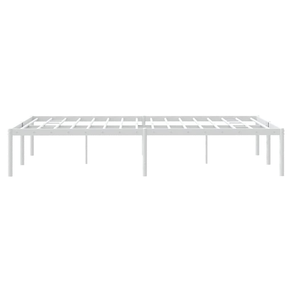 White Metal Bed Frame 135x190cm - Sturdy & Stylish Design