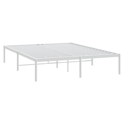 White Metal Bed Frame 140x190cm - Elegant & Sturdy Design