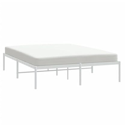 White Metal Bed Frame 140x190cm - Elegant & Sturdy Design