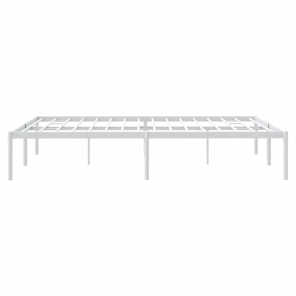White Metal Bed Frame 140x190cm - Elegant & Sturdy Design