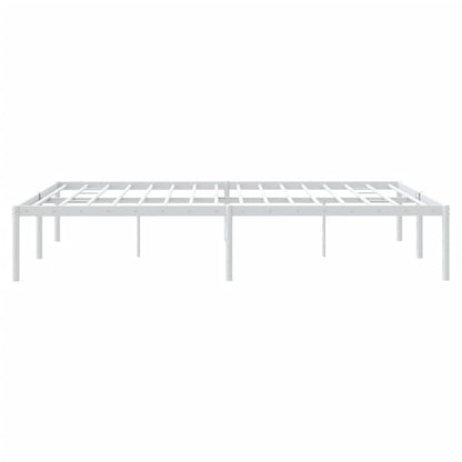 White Metal Bed Frame 140x190cm - Elegant & Sturdy Design