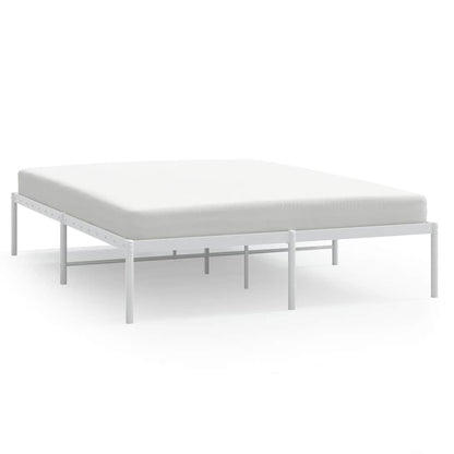Stylish White Metal Bed Frame 150x200cm - Durable & Elegant Design