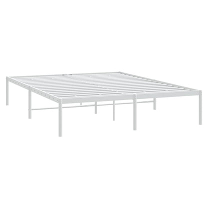Stylish White Metal Bed Frame 150x200cm - Durable & Elegant Design