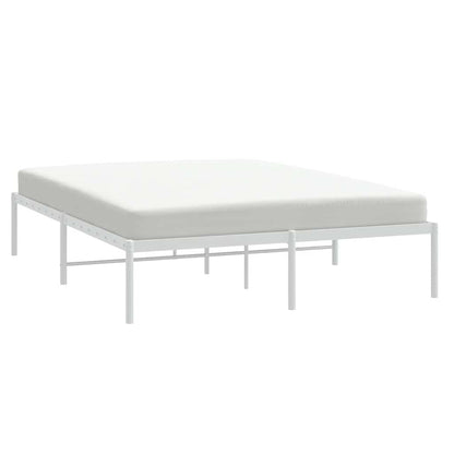 Stylish White Metal Bed Frame 150x200cm - Durable & Elegant Design