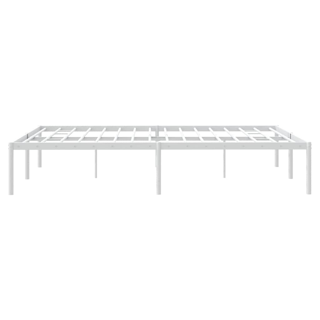 Stylish White Metal Bed Frame 150x200cm - Durable & Elegant Design