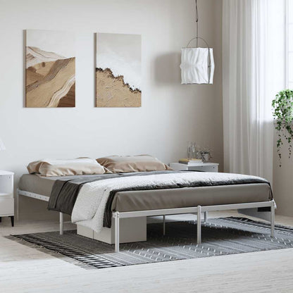 Stylish White Metal Bed Frame 150x200cm - Durable & Elegant Design