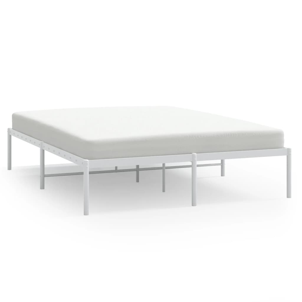 White Metal Bed Frame 160x200cm - Stylish & Sturdy Design