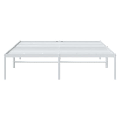 White Metal Bed Frame 160x200cm - Stylish & Sturdy Design