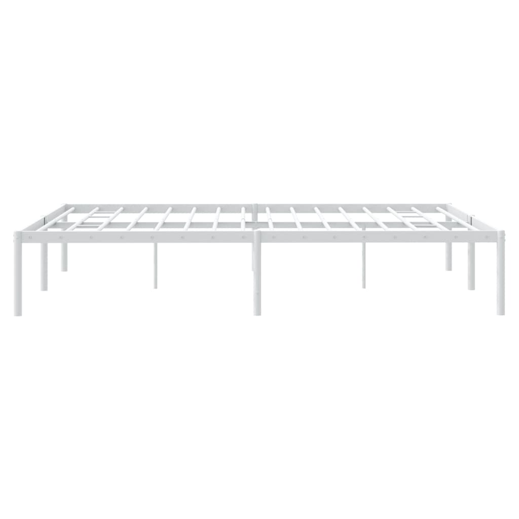 White Metal Bed Frame 160x200cm - Stylish & Sturdy Design