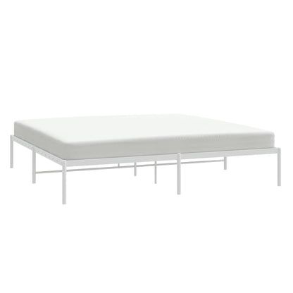 Elegant White Metal Bed Frame 180x200cm - Sturdy & Stylish Design