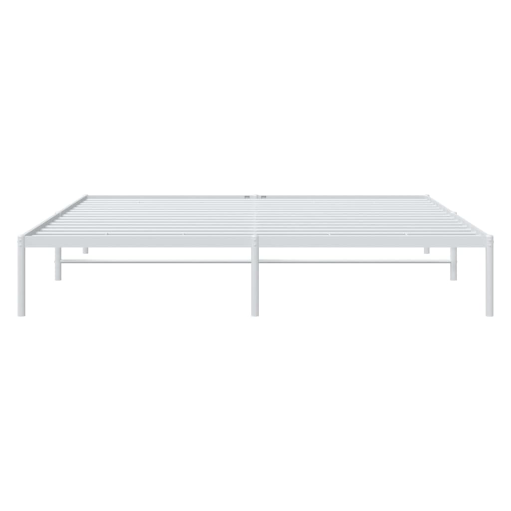 Elegant White Metal Bed Frame 180x200cm - Sturdy & Stylish Design