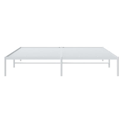 Elegant White Metal Bed Frame 180x200cm - Sturdy & Stylish Design