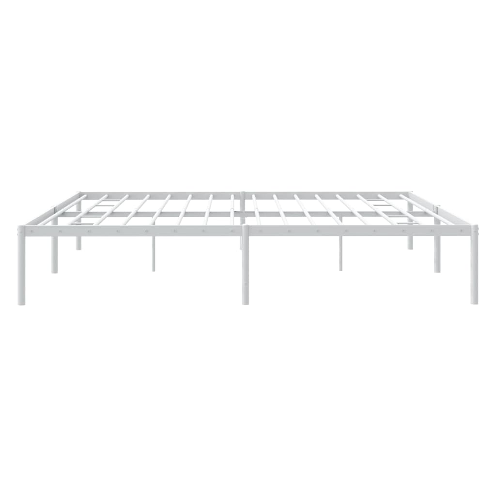 Elegant White Metal Bed Frame 180x200cm - Sturdy & Stylish Design