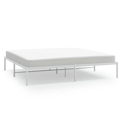 White Metal Bed Frame 183x213cm - Sturdy & Stylish Design