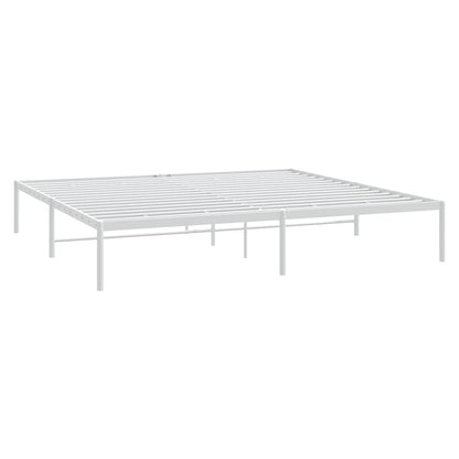 White Metal Bed Frame 183x213cm - Sturdy & Stylish Design
