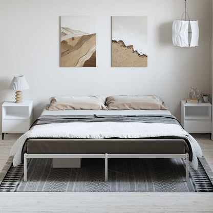 White Metal Bed Frame 183x213cm - Sturdy & Stylish Design