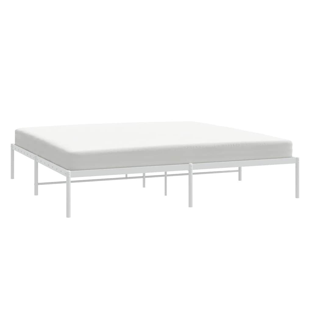 White Metal Bed Frame 183x213cm - Sturdy & Stylish Design