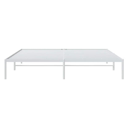 White Metal Bed Frame 183x213cm - Sturdy & Stylish Design