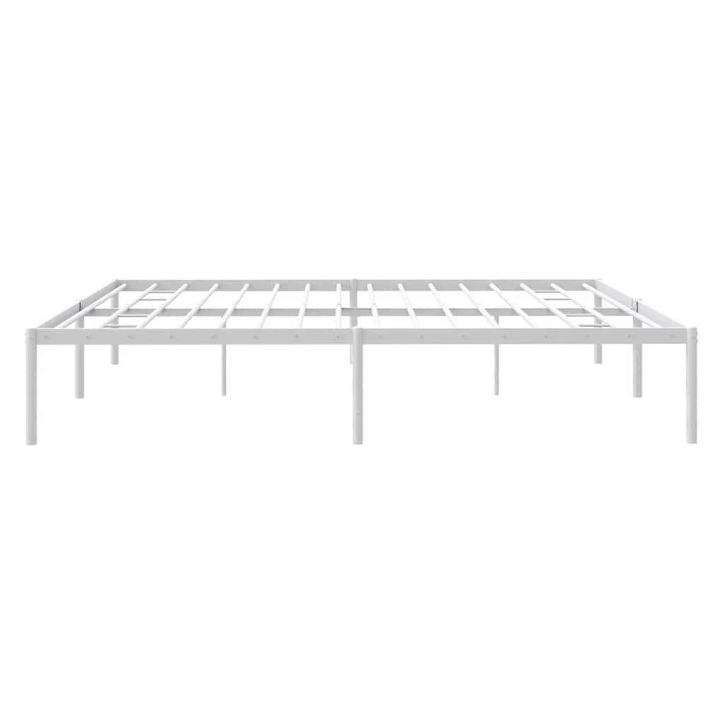 White Metal Bed Frame 183x213cm - Sturdy & Stylish Design