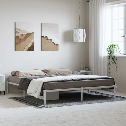White Metal Bed Frame 183x213cm - Sturdy & Stylish Design