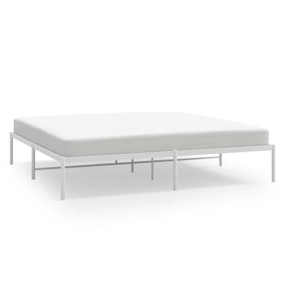 White Metal Bed Frame 193x203cm – Sturdy, Stylish & Mattress-Free