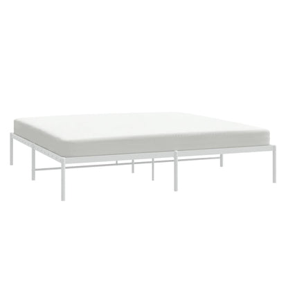 White Metal Bed Frame 193x203cm – Sturdy, Stylish & Mattress-Free