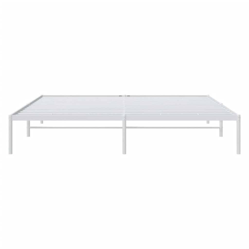 White Metal Bed Frame 193x203cm – Sturdy, Stylish & Mattress-Free