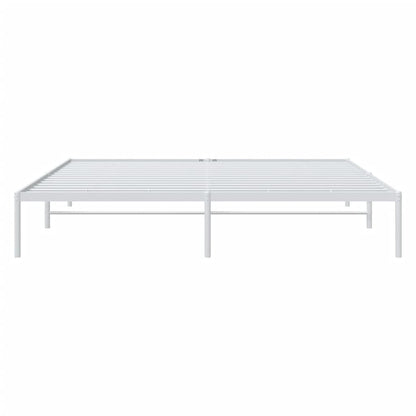 White Metal Bed Frame - Sturdy & Stylish 200x200cm (No Mattress)